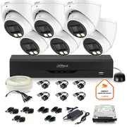 Dahua novērošanas komplekts 6X dome kamera Hac-Hdw1500T-Il-A-0280B-S2 1Tb Ir 40M 51Mp