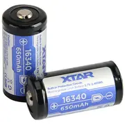 Uzlādējams akumulators 16340 / R-Cr123 3.7V Xtar 650Mah 1 gab. ar aizsardzību