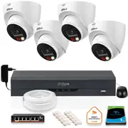 4 Dahua Ip kameru komplekts 8Mpx Ipc-Hdw1839T-A-Il-0280B-S6  Disk 1Tb