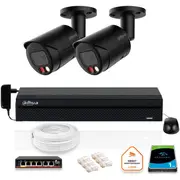 Dahua Ip novērošanas komplekts 2X Ipc-Hfw2849S-S-Il-0280B-Black 8Mpx kamera