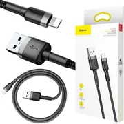 Usb-A / Lightning iPhone kabelis Baseus Cafule Calklf-Ag1 50Cm Apple 2.4A Black/Grey Kabelis
