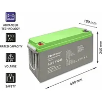 Qoltec Deep Cycle gel battery 12V, 150Ah  Azqoluaz0053078 5901878530789 53078