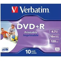Odtwarzacz Blu-Ray Verbatim DvdR 4.7 Gb 16X Jewel Case 10 szt.  43508