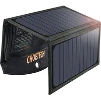 Ładowarka solarna Choetech składana ładowarka słoneczna fotowoltaiczna 19W 2X Usb 2,4A czarny Sc001  6971824970470