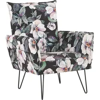 Beliani Floral krēsls melns Ribe  236701 4251682246811