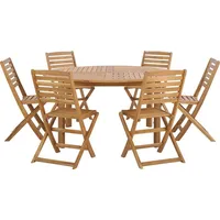 Beliani Zestaw ogrodowy drewniany stół i 6 krzeseł Tolve  211951 4251682247610