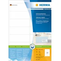 Herma Premium A4 uzlīmes, adrese, balts, matēts papīrs, 1400 gab., noapaļoti stūri 4678  4008705046787
