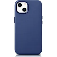 iCarer Case Ādas vāciņš dabīgās ādas maciņš iPhone 14 zils Wmi14220705-Bu Saderīgs ar Magsafe  Icr348 6975092685227