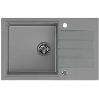 Quadron Peter 111 granite sink Steingran grey with manual siphon and screw cap  39221000 5903242536045