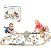 Viga Rotaļlietas Koka vilciens bērniem Train Track 90 elementi  6971608440670