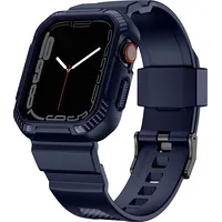 Kingxbar Cyf106 2W1 pancerne etui Apple Watch Se, 8, 7, 6, 5, 4, 3, 2, 1 41, 40, 38 mm z paskiem niebieskie  Kgx661 6959003507778
