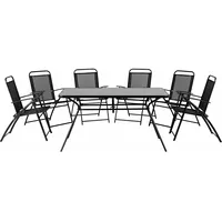 Beliani Zestaw ogrodowy stół i 6 krzeseł czarny Livo  63189 4260580929986