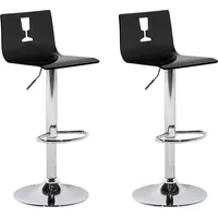 Beliani 2 bāra krēslu komplekts caurspīdīgs melns Busan  108048 4260602375173