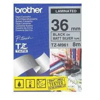 Brother matēta sudraba lente Tz-M961 ar melnu apdruku  Tzm961 4977766692908
