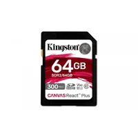 Kingston Memory card Sd 64Gb Canvas React Plus 300/260 Uhs-Ii U3  Sfkinsdg64Sdr20 740617301953 Sdr2/64Gb