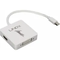 Lindy Displayport Mini Av adapteris  Hdmi  Dvi-I balts 41039  4002888410397