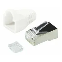 Plug connector Cat.6 100 pcs.set shielded, white  Mp0022W 4052792043488
