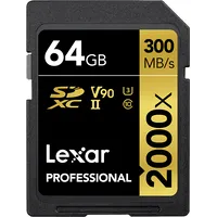 Lexar memory card Sdxc 64Gb Professional 2000X Uhs-Ii U3 V90  Lsd2000064G 843367120857 176335