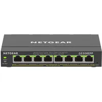 Netgear 8-Port Gigabit Ethernet High-Power Poe Plus Switch Gs308Epp Managed L2/L3 10/100/1000 Power over Black  Gs308Epp-100Pes 606449153095