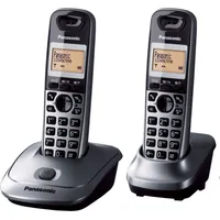 Panasonic Kx-Tg2512Pdm fiksētais tālrunis Melns un sudrabs  Kxtg2512Pdm 5025232547388