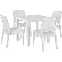 Shumee Zestaw ogrodowy stół i 4 krzesła biały Fossano  265644 4251682261654