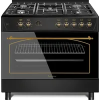Ravanson Kwge-K90-6 Top Chef cooker Freestanding Electric Gas Black  Kwge-90R 5902230900912 Agdravkws0017