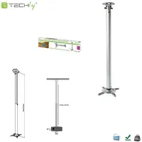 Techly Arm for projector 110-190Cm ceiling, 15Kg, silver  Ajteyp000301597 8057685301597 301597