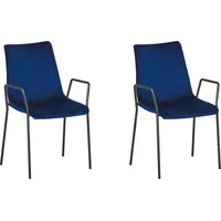 Beliani 2 samta ēdamistabas krēslu komplekts, tumši zils Jefferson  233817 4251682255790