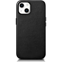 iCarer Case Leather apvalks dabīgās ādas maciņš iPhone 14 Plus melns Saderīgs ar Magsafe  Icr477 6975092685296