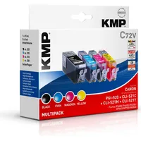 Kmp C72V tintes komplekts Melns / Ciāna Magenta Dzeltens, Pgi-520 Cli-521 1508.0005  1508,0005 4011324150858