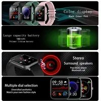 Senbono Smartwatch P8 Black Display 1.3 inch 240X240 - Functions Sport And Communicators  Spray Resistant 29195 5904238701911