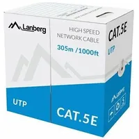 Lanberg Cable Utp Cat.5E Cu 305 m drut grey  Aklagks5Utp0006 5901969421781 Lcu5-11Cu-0305-S