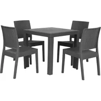 Beliani Zestaw ogrodowy stół i 4 krzesła szary Fossano  158487 4251682206396