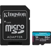 Karta Kingston Canvas Go Plus Microsdxc 64 Gb Class 10 Uhs-I/U3 A2 V30 Sdcg3/64Gb  0740617301045