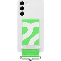 Samsung Galaxy S22 Silicone Cover with Strap, balta/zaļa - Apvalks viedtālrunim  1825477 8806094003567 Ef-Gs901Twegww