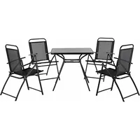 Shumee Zestaw ogrodowy stół i 4 krzesła czarny Livo  63096 4260580930135