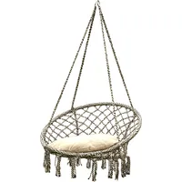 Saska Garden hamak ażurowy fotel wiszący 80 x 60 cm z poduszką szary 187615  1018058 5902431018058