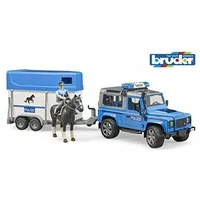 bruder Land Rover Defender policijas transportlīdzeklis un zirga piekabe, transportlīdzekļa modelis  1613891 4001702025885 02588