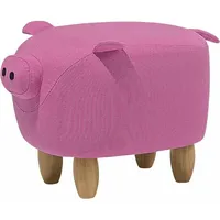 Beliani Pufa zwierzak różowa Piggy  106254 4260602376095