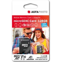 Agfaphoto Agfa Microsd Microsdxc karte 128 Gb 10. Klase Uhs-I/U1 V10 Sb6033  4250255102820