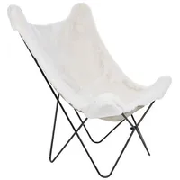 Beliani Fur krēsls balts Nybro Lumarko  374330 Bel 4255664814708