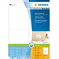 Herma Premium A4 uzlīmes, adrese, balts, matēts papīrs, 400 gab., noapaļoti stūri 4250  4008705042505