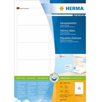 Herma Premium A4 uzlīmes, adrese, balts, matēts papīrs, 1000 gab., noapaļoti stūri 4667  4008705046671
