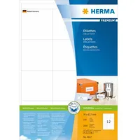 Herma Premium Labels 4617, A4, balts, 70 x 67,7 mm, matēts papīrs, 2400 gab. 4617  4008705046176