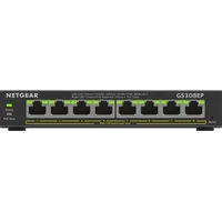 Netgear 8-Port Gigabit Ethernet Poe Plus Switch Gs308Ep Managed L2/L3 10/100/1000 Power over Black  Gs308Ep-100Pes 606449153040 Swtngenie0022