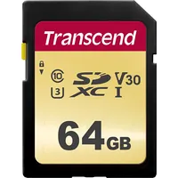 Transcend 500S Sdxc 64 Gb 10. Klases Uhs-I/U3 V30 karte Ts64Gsdc500S  0760557841173