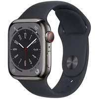 Viedais pulkstenis Apple Watch 8 GpsCell 41Mm grafīta nerūsējošā tērauda korpuss / Midnight Sport Band  Mnjj3Ul/A 1942531798706