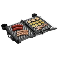 Ecg Ecgkg100 Contact grill, 2000W, 3 working positions - for scalloping, grilling and Bbq, Inox color  8592131306981