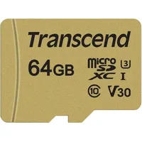 Transcend 500S Microsdxc 64 Gb 10. Klases Uhs-I/U3 V30 karte Ts64Gusd500S  0760557841234
