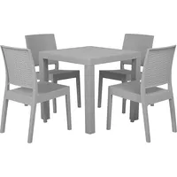 Beliani Zestaw ogrodowy stół i 4 krzesła jasnoszary Fossano  158494 4251682206402